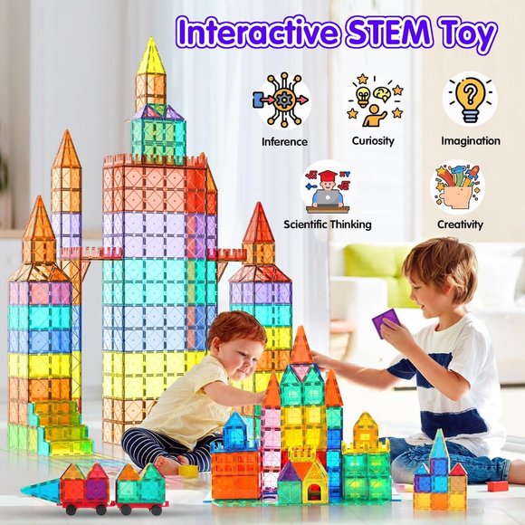 Kids Magnetic Tiles Building Blocks school Learning Kit Educational Toys - Picture 2 of 9
